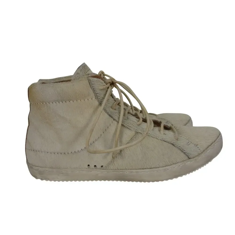 Man‎ X One TEASPOON Beige/White Fur Mr Lucky Stars Trainers EU46/US13 NEW W/BAG